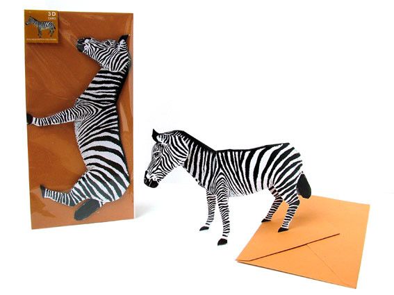 3D-Grusskarte Zebra