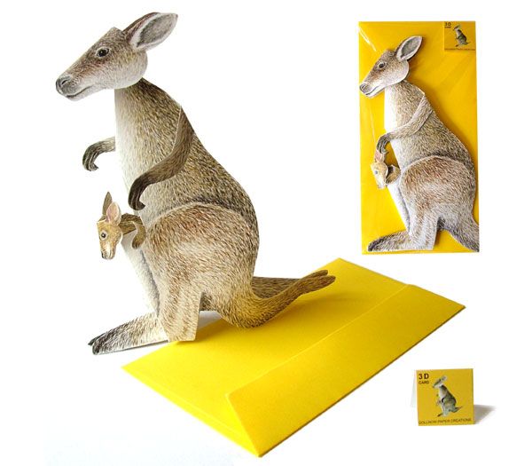 3D-Grusskarte Känguru