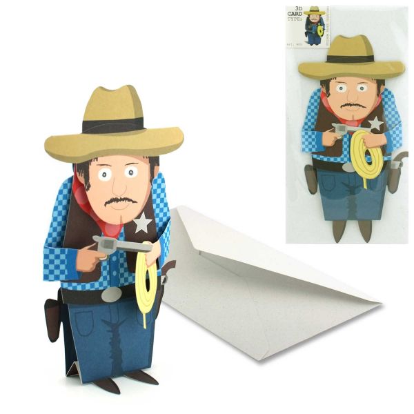 3D-Grusskarte Cowboy