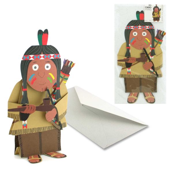 3D-Grusskarte Indianer