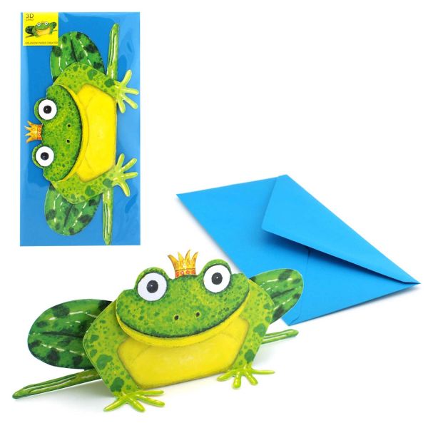 3D-Grusskarte Froschkönig