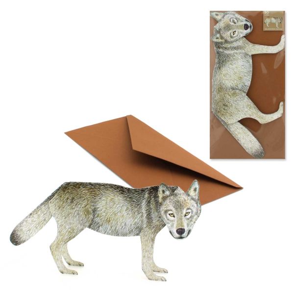 3D-Grusskarte Wolf