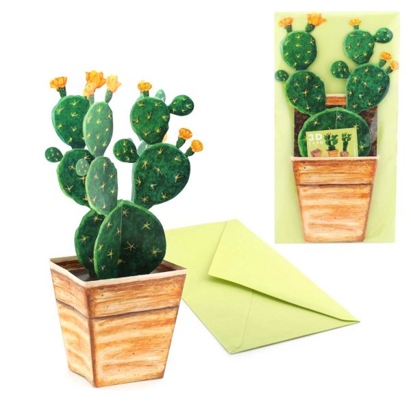 3D-Grusskarte Kaktus