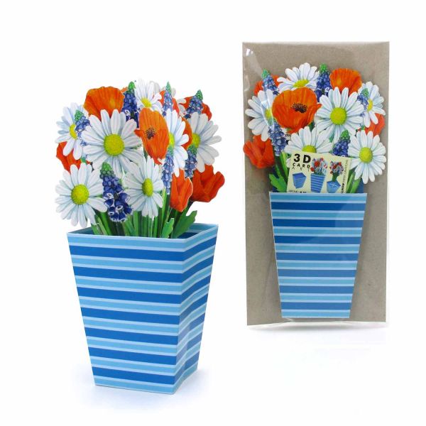 3D Greeting Card Bunch of flowers