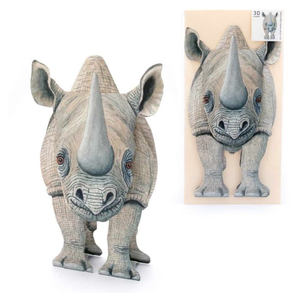 Threedimensional Rhino as a greeting card
