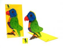3D-Grußkarte Papagei