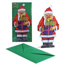 3D-Weihnachtskarte Nikolaus mit Geschenken