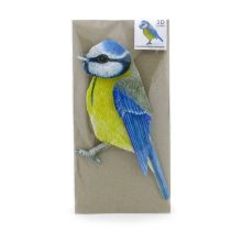 Threedimensional Blue tit as a greeting card