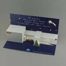 Pop-up-Karte als Weihnachtskarte und Einweihungskarte