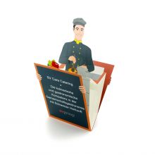 Pop up card of a happy and a sad cook