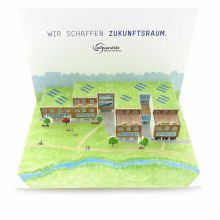 Pop-up-card  for a new building of the University Witten-Herdecke